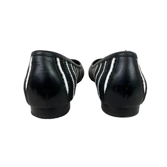 Donald J. Pliner Flats Women's Size 8.5 Pointed Adore Black & White Stripes - Picture 5 of 11